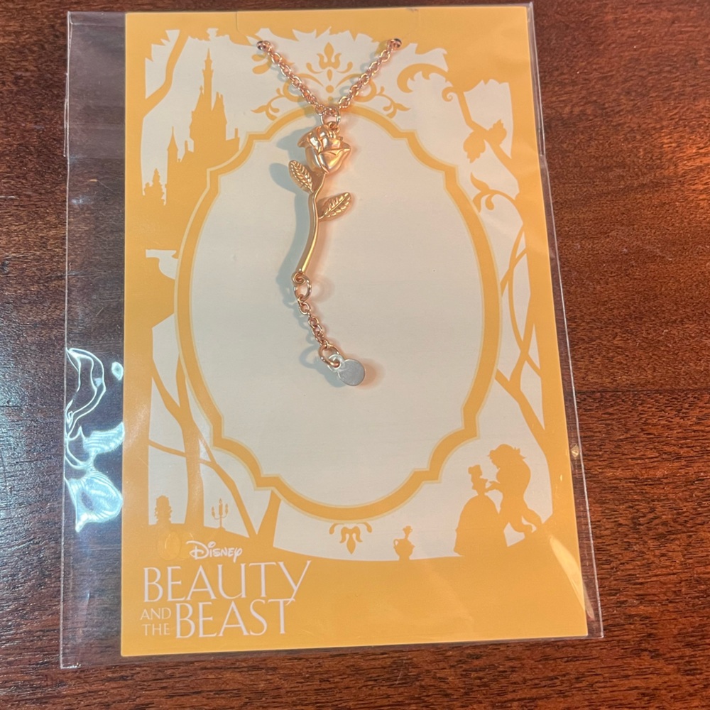 Beauty and the Beast Rose Necklace